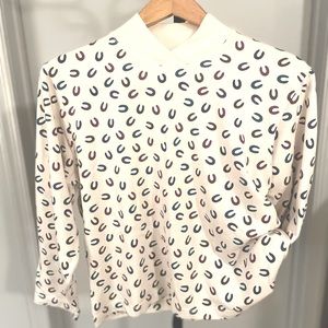 Vintage Novelty Horseshoe print long sleeve cotton blend t shirt xlarge xl